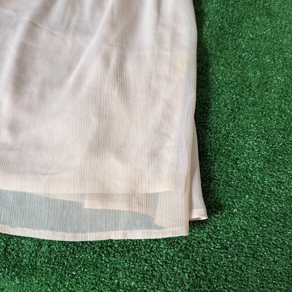 Mudd Babydoll Mini Dress Fairycore Chiffon Laces Beige Sleeveless Size M 90s Y2K - Picture 3 of 10